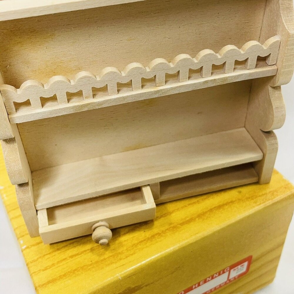 Bodo Hennig Dollhouse 232 Wandregal With Only One Drawer Original Box Wall Shelf - Picture 2 of 12